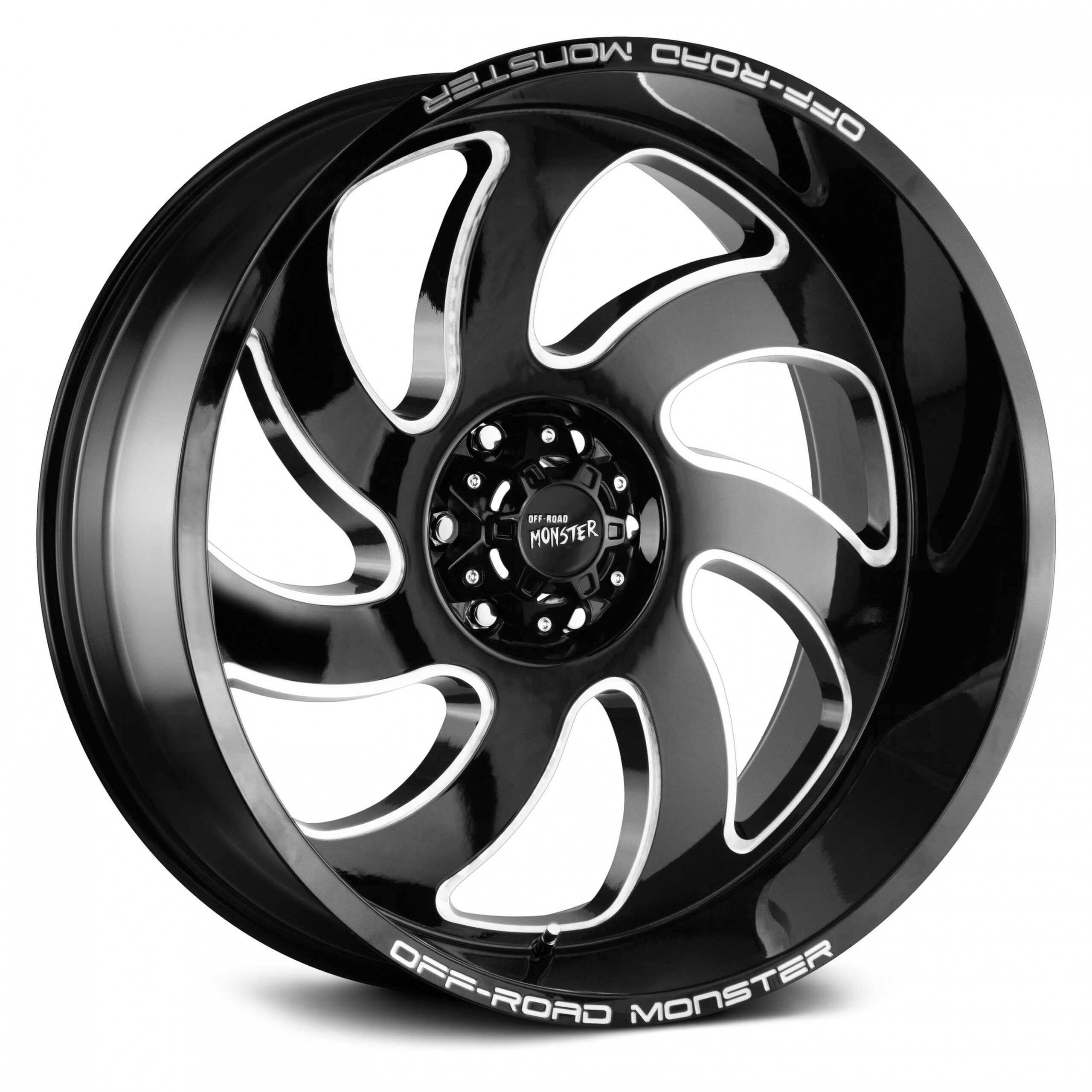 OFF-ROAD MONSTER® - M4 Gloss Black with Milled Accents - off road monster wheels OFF-ROAD MONSTER® - M4 Gloss Black with Milled Accents - off road monster wheels