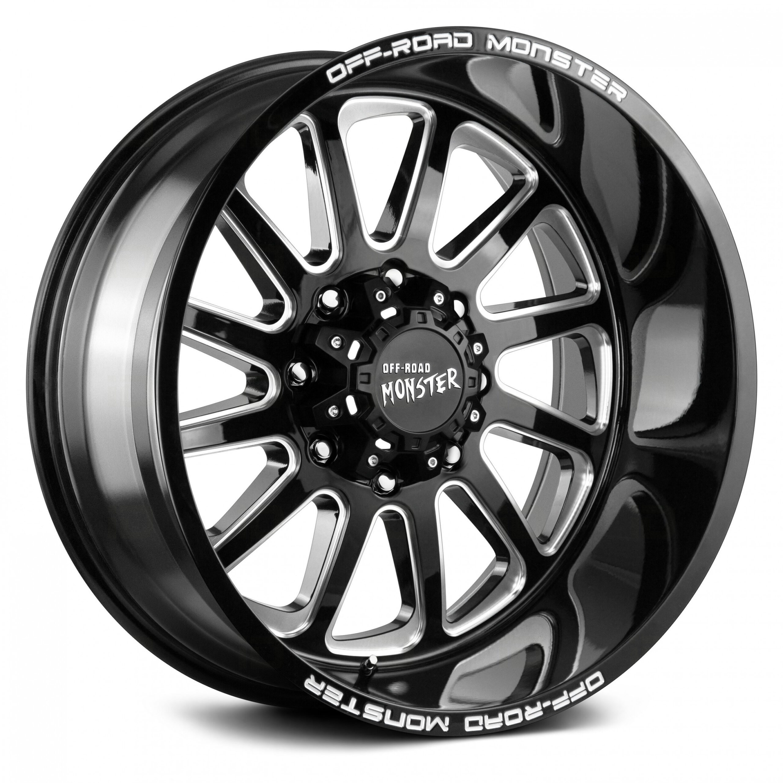 OFF-ROAD MONSTER® M4 Wheels - Gloss Black with Milled Accents Rims - off road monster wheels OFF-ROAD MONSTER® M4 Wheels - Gloss Black with Milled Accents Rims - off road monster wheels