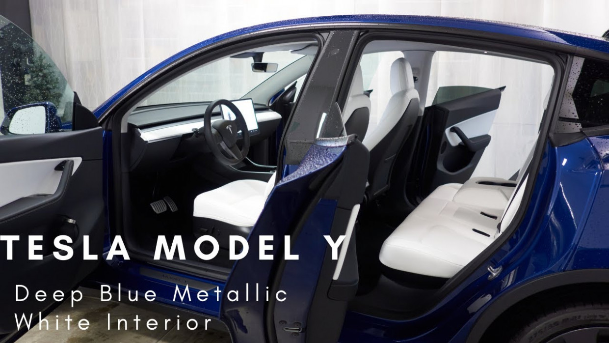 Tesla Model Y Performance in Deep Blue Metallic and White Interior First  Look/Review (no commentary)